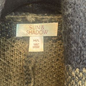 Green and Black Throw over sweater long front short back